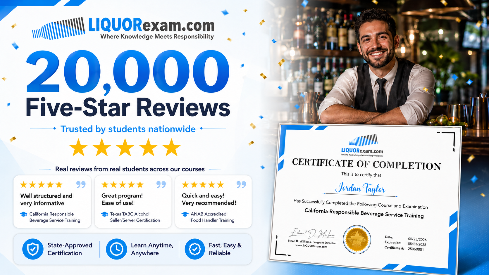 LIQUORexam.com celebrates 20,000 five-star reviews